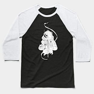 Space samurai skeleton white Baseball T-Shirt